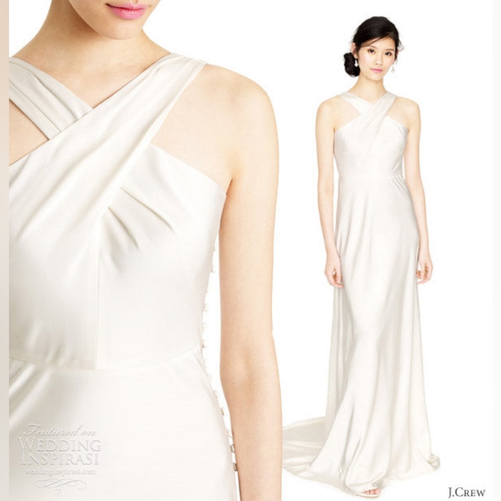 J. Crew Sararose Wedding Gown Sheath Ivory size 10